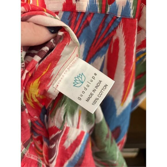 NWT Guadalupe Amira Patterned Red Maxi Dress Size Medium  $175 MSRP - Picture 7 of 9